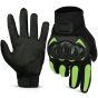 Allextreme Probiker Full Finger Motorcycle Riding Gloves with Hard Knuckle Protective Shells for Motorbike Racing Biking Climbing (XL, Green)