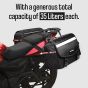 Allextreme 72L Motorcycle Saddle Bag | Heavy-Duty Waterproof Double Side Bag with Dual Locking System, Inner Liners & Rain Covers | Large Touring Saddle Bags for All Straight Exhaust Bikes (Black)