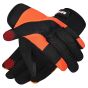 Allextreme Full Finger Bike Riding Gloves for Rider | Breathable Mesh Motorcycle Gloves with Knuckle Guard & Screen Touch Feature | Anti-Skid Grip Riding Gear for Bikers (XXL, Black & Orange)