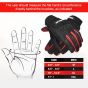 Allextreme Full Finger Bike Riding Gloves with Strong Knuckle Protective Shells Anti-Skid Surface Breathable Mesh Glove for Motorcycle Cycling Climbing Mountaineering Hiking (XL, Black Red)