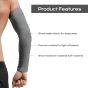 Allextreme Full Arm Sleeves for Riders Sun Protection Sweat Absorbing Quick Dry Cotton Hand Cover for Men & Women Basketball Cricket Biking Hiking Cycling Running Protective Bike Riding Gear (Grey)