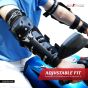 Allextreme Knee and Elbow Pads with Adjustable Knee-Cap Pads 2 in 1 Protector Armor & Shin Guards Motocross Motorcycle Protective Gear for Adult Kids (Set of 4, Black)
