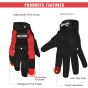 Allextreme Full Finger Bike Riding Gloves for Rider | Breathable Mesh Motorcycle Gloves with Knuckle Guard & Screen Touch Feature | Anti-Skid Grip Comfortable Riding Gear for Bikers (XL, Black & Red)