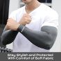 Allextreme Arm Sleeves & Full Face Mask Set Reusable UV Dust Protection Cotton Balaclava with Hand Cover for Men Women Bike Riding Running Cycling Outdoor Protective Bike Riding Gear (Grey)