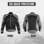 Allextreme SNOWSTORM Bike Riding Jacket CE Level 2 Certified Armour Protector Back Elbows Shoulders Protection Mesh Fabric Motorcycle Rider Gear for Bikers (5XL, Black & Green)