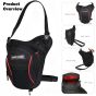 Allextreme Thigh Bag with Multi Pockets Drop Leg Tactical Waist Fanny Pack For Men and Women Compatible for Riding Hiking Travel Camping Sports (Black & Red)
