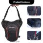 Allextreme Thigh Bag with Multi Pockets Drop Leg Tactical Waist Fanny Pack For Men and Women Compatible for Riding Hiking Travel Camping Sports (Black & Red)