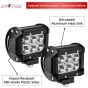 Allextreme EX6FW2P 6 Led Fog Light For Cars,Off Road Vehicle, Truck, 4Wd, Suv, Atv - Smd Cree Headlight 10-30V, 18W, Pack Of 2 (White)