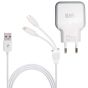 ALLEXTREME MAK0010 3.1 A Dual Micro USB Wall Mobile Charger Travel Adapter with AutoID Technology and Data Transfer Cable for Android, iOS Smartphone (White)