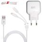 ALLEXTREME MAK0010 3.1 A Dual Micro USB Wall Mobile Charger Travel Adapter with AutoID Technology and Data Transfer Cable for Android, iOS Smartphone (White)