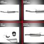 AllExtreme EX043B Angular Model Empty Free Flow Stylish Exhaust Silencer with Bush Compatible for Motorcycles (Chrome)