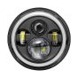 Allextreme 7 Inch Full Ring Round LED Headlight with Hi/Low Beam and Angel Eye Lamp for Harley Davidson Jeep Wrangler (Pack of 1)