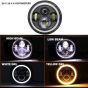 Allextreme 7 Inch Full Ring Round LED Headlight with Hi/Low Beam and Angel Eye Lamp for Harley Davidson Jeep Wrangler (Pack of 1)