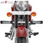 AllExtreme EXSRLS Heavy Duty Single Rod Leg Guard Front Bike Safety Crash Bar with Stylish Black Spring Compatible for BS3 and BS4 Model Royal Enfield Bullet 350cc and 500cc (Chrome)