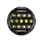 Allextreme EX13H1P 7inch Round Ring 13 LED Headlight with Turn Signal Lights for Jeep Wrangler (12-30V, 75W, Pack of 1)