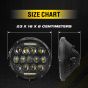 Allextreme EX13H1P 7inch Round Ring 13 LED Headlight with Turn Signal Lights for Jeep Wrangler (12-30V, 75W, Pack of 1)