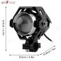 AllExtreme EXU5BW1 U5 CREE LED Fog Light Work Lamp with Hi/Low, Flashing Beam for Cars and Motorcycles (10W, White Light, 1 PC)