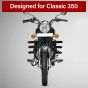 AllExtreme EX3RLGR Heavy Duty Metal Stainless Steel 3 Rod Leg Guard Front Bike Safety Crash Bar with Black Rope Compatible for BS3 and BS4 Model Royal Enfield Bullet 350cc and 500cc (Black)