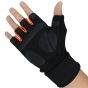 Allextreme Multipurpose Gym and Bike Wrist Half Finger Gloves for Fitness Weightlifting Exercise Sport Cycling (Orange, XL)