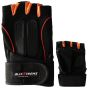 Allextreme Multipurpose Gym and Bike Wrist Half Finger Gloves for Fitness Weightlifting Exercise Sport Cycling (Orange, XL)