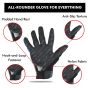 Allextreme EXKRGB1 Microfiber Towel Cleaning Cloth & Hard Rubber Knuckle Nylon Unisex Full Finger Gloves for Bikers & Riders (Black)