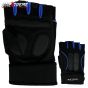 Allextreme EXHG3OE Anti-Slip Half Finger Bike Gloves Breathable Microfiber Leather Shock Absorbing Gloves for Men and Women (Blue, Extra Large)