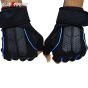 Allextreme EXHG3OE Anti-Slip Half Finger Bike Gloves Breathable Microfiber Leather Shock Absorbing Gloves for Men and Women (Blue, Extra Large)