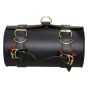 Allextreme EXBSRSB Motorcycle Backseat Round Saddle Bag Water Resistant Leatherette Front & Rear Seat Bike Tool Kit Storage Organizer Compatible with Bullet (Black, Small)