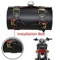 Allextreme EXBSRSB Motorcycle Backseat Round Saddle Bag Water Resistant Leatherette Front & Rear Seat Bike Tool Kit Storage Organizer Compatible with Bullet (Black, Small)