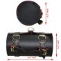 Allextreme EXBSRSB Motorcycle Backseat Round Saddle Bag Water Resistant Leatherette Front & Rear Seat Bike Tool Kit Storage Organizer Compatible with Bullet (Black, Small)