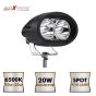Allextreme EX2OF1P 2 LED Oval CREE Fog Light Off Road Driving Projector Lamp with Mounting Brackets for Motorcycles and Cars (20W, White Light, 1 PC)