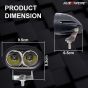 Allextreme EX2OF1P 2 LED Oval CREE Fog Light Off Road Driving Projector Lamp with Mounting Brackets for Motorcycles and Cars (20W, White Light, 1 PC)