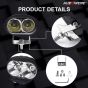 Allextreme EX2OF1P 2 LED Oval CREE Fog Light Off Road Driving Projector Lamp with Mounting Brackets for Motorcycles and Cars (20W, White Light, 1 PC)