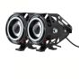 Allextreme EXU11RB U11 CREE LED Fog Light Universal Waterproof Projector Lamp with Dual Ring for Car, Motorcycle and Bikes (15W, Red & Blue Angel Eyes, 3000LM, 2 PCS)