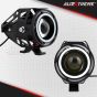 Allextreme EXU11RB U11 CREE LED Fog Light Universal Waterproof Projector Lamp with Dual Ring for Car, Motorcycle and Bikes (15W, Red & Blue Angel Eyes, 3000LM, 2 PCS)