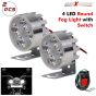 Allextreme EX4RFS2 4 LED Small Round Fog Light Waterproof Off Road Driving Worklight for Motorcycle and Cars (12W, White Light, 2 PCS)
