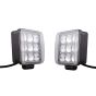 Allextreme EX9LFL2 Universal 9 LED Square Fog Light Flood Auxiliary Lamp for All Bikes Motorcycle Cars and SUV (27W, White Light, 2 PCS)