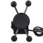 Allextreme EXHSMH1 Universal X-Grip Spider Mobile Holder Adjustable Cell Phone Holder Stand with 360 Degree Rotations and USB Charging Port for Bike Rear View Mirror Cradle (Black)