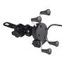 Allextreme EXHSMH1 Universal X-Grip Spider Mobile Holder Adjustable Cell Phone Holder Stand with 360 Degree Rotations and USB Charging Port for Bike Rear View Mirror Cradle (Black)