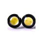 AllExtreme EXEE35R Eagle Eye LED Pilot/Indicator Lamp Strobe Parking Reverse Fog Daytime Light DRL Bulb for Car Bike Scooty (Black, Set of 2)