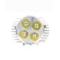 Allextreme EX4LED10 Universal 4 LED Extremely powerful Round Flood Fog Light/Lamp for All Bikes (Silver)