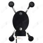 ALLEXTREME EXBM1PH Universal Mobile Mount Cell Phone Holder with USB Charger and 360 Rotation for Motorcycles & Bikes (Black)