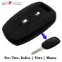AllExtreme EX2KCTI Button Remote Key Shell for Cars Soft & Lightweight Silicone Key Cover for Indica Vista (Black)
