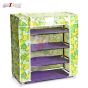 Allextreme Portable Folding 4 Layer and 5 Layer Tier Shoe Rack with Wardrobe Cover (Two Racks) Colors As Per Stock