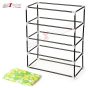 Allextreme Portable Folding 4 Layer and 5 Layer Tier Shoe Rack with Wardrobe Cover (Two Racks) Colors As Per Stock