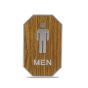 AllExtreme Wooden Finish Toilet Restroom Washroom Aluminium Frame Door Signboard with Strong Sticky Back - Men
