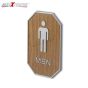AllExtreme Wooden Finish Toilet Restroom Washroom Aluminium Frame Door Signboard with Strong Sticky Back - Men