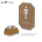 AllExtreme Wooden Finish Toilet Restroom Washroom Aluminium Frame Door Signboard with Strong Sticky Back - Men