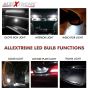 Allextreme EXBA9SW5 BA9S LED Parking Light Super Bright 2 SMD Car Interior License Plate Wedge Dome Trunk Dashboard Bulb for Car Bike and Motorcycle (1W, White, 2 PCS)