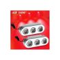 Allextreme EX3LSL2 3 LED Flash Strobe Lamp Police Emergency Warning Light for Motorcycle Cars and Bike (9W, Red & Blue, Set of 2)